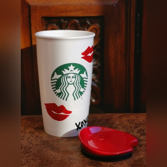 STARBUCKS 2015 Smooch Collectible Ceramic Tumbler 12oz Hot Beverage - Picture 4 of 6